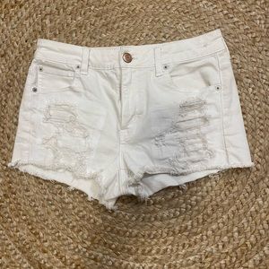 American Eagle White Denim Shorts
